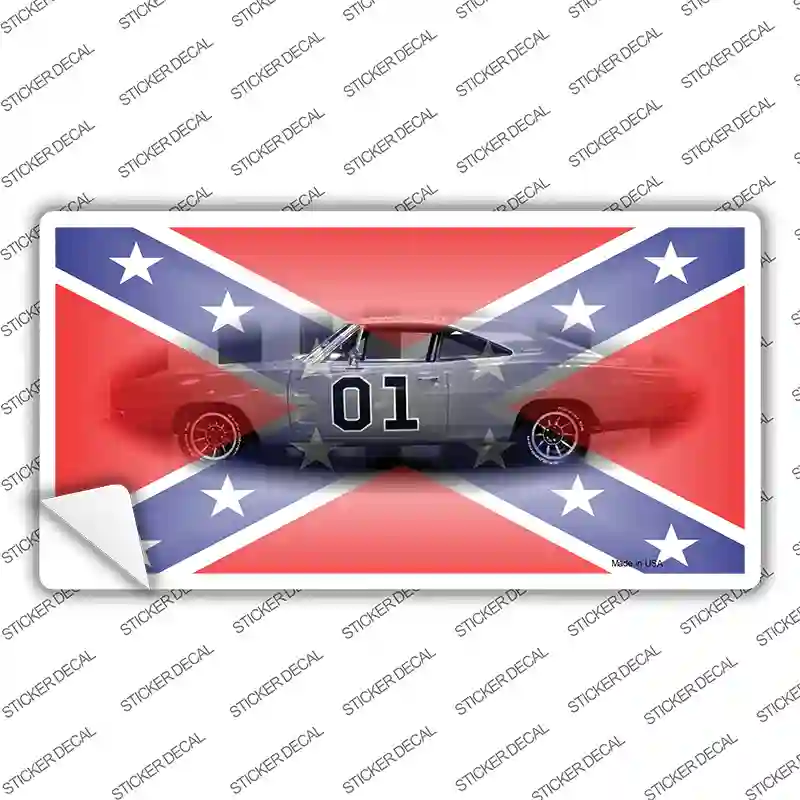 Confederate Flag Charger Novelty Sticker Decal