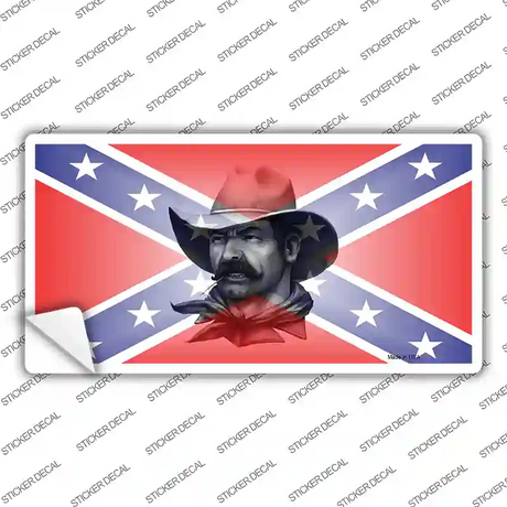 Confederate Flag Cowboy Novelty Sticker Decal