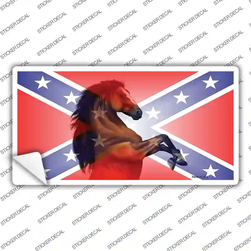 Confederate Flag Stallion Horse Novelty Sticker Decal