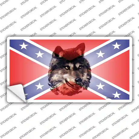 Confederate Flag Wolf Novelty Sticker Decal