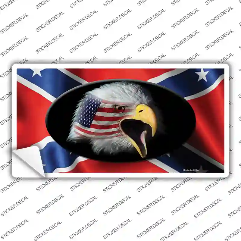 Rebel Flag American Eagle Novelty Sticker Decal
