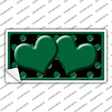 Green Black Polka Dot Green Center Hearts Novelty Sticker Decal