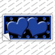 Blue Black Polka Dot Blue Center Hearts Novelty Sticker Decal