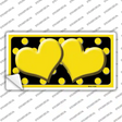 Yellow Black Polka Dot Yellow Center Hearts Novelty Sticker Decal
