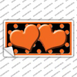 Orange Black Polka Dot Orange Center Hearts Novelty Sticker Decal