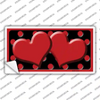 Red Black Polka Dot Red Center Hearts Novelty Sticker Decal