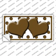 Brown White Polka Dot Brown Centered Hearts Novelty Sticker Decal