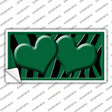 Green Black Zebra Green Centered Hearts Novelty Sticker Decal