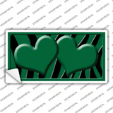 Green Black Zebra Green Centered Hearts Novelty Sticker Decal