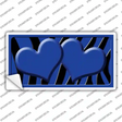 Blue Black Zebra Blue Centered Hearts Novelty Sticker Decal