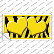 Yellow Black Zebra Yellow Centered Hearts Novelty Sticker Decal