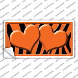 Orange Black Zebra Orange Centered Hearts Novelty Sticker Decal