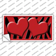 Red Black Zebra Red Centered Hearts Novelty Sticker Decal