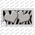 Grey Black Zebra Grey Centered Hearts Novelty Sticker Decal