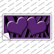 Purple Black Zebra Purple Centered Hearts Novelty Sticker Decal