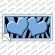 Light Blue Black Zebra Light Blue Centered Hearts Novelty Sticker Decal