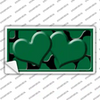 Green Black Giraffe Green Centered Hearts Novelty Sticker Decal