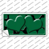Green Black Giraffe Green Centered Hearts Novelty Sticker Decal
