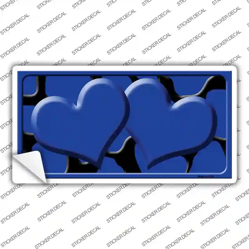 Blue Black Giraffe Blue Centered Hearts Novelty Sticker Decal