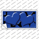 Blue Black Giraffe Blue Centered Hearts Novelty Sticker Decal