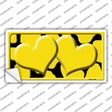 Yellow Black Giraffe Yellow Centered Hearts Novelty Sticker Decal