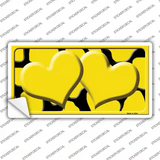 Yellow Black Giraffe Yellow Centered Hearts Novelty Sticker Decal