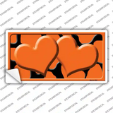 Orange Black Giraffe Orange Centered Hearts Novelty Sticker Decal