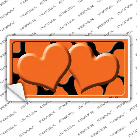 Orange Black Giraffe Orange Centered Hearts Novelty Sticker Decal