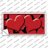 Red Black Giraffe Red Centered Hearts Novelty Sticker Decal