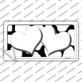 White Black Giraffe White Centered Hearts Novelty Sticker Decal