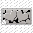 Grey Black Giraffe Grey Centered Hearts Novelty Sticker Decal