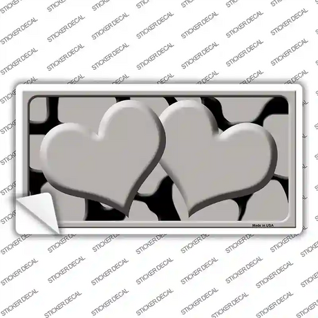 Grey Black Giraffe Grey Centered Hearts Novelty Sticker Decal