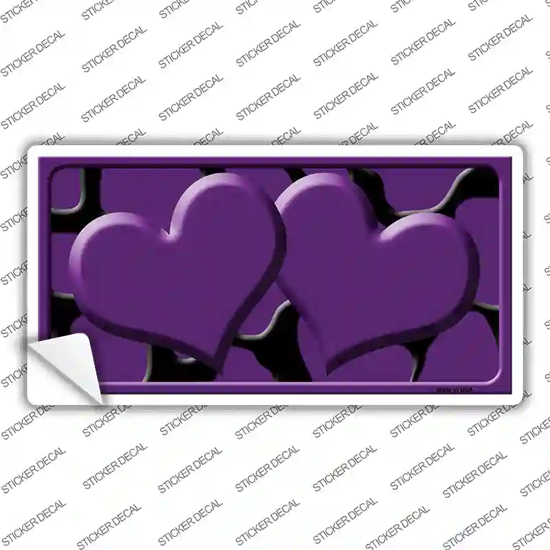 Purple Black Giraffe Purple Centered Hearts Novelty Sticker Decal