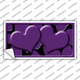 Purple Black Giraffe Purple Centered Hearts Novelty Sticker Decal