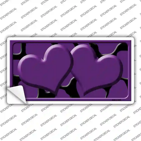 Purple Black Giraffe Purple Centered Hearts Novelty Sticker Decal
