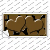 Brown Black Giraffe Brown Centered Hearts Novelty Sticker Decal