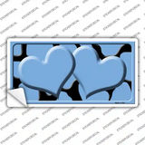 Light Blue Black Giraffe Light Blue Centered Hearts Novelty Sticker Decal