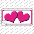Solid Pink Centered Hearts White Novelty Sticker Decal