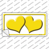 Solid Yellow Centered Hearts White Novelty Sticker Decal