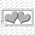 Solid Grey Centered Hearts White Novelty Sticker Decal