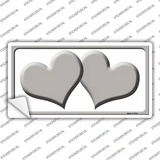 Solid Grey Centered Hearts White Novelty Sticker Decal