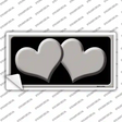 Solid Grey Centered Hearts Black Novelty Sticker Decal