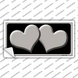 Solid Grey Centered Hearts Black Novelty Sticker Decal