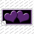 Solid Purple Centered Hearts Black Novelty Sticker Decal