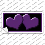 Solid Purple Centered Hearts Black Novelty Sticker Decal