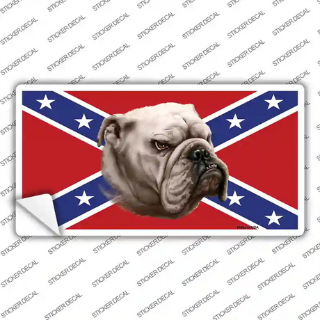 Confederate Flag Bulldog Novelty Sticker Decal