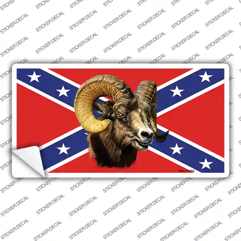 Confederate Flag Ram Novelty Sticker Decal