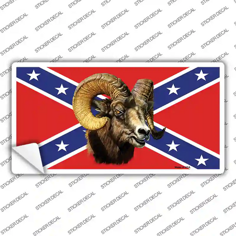 Confederate Flag Ram Novelty Sticker Decal