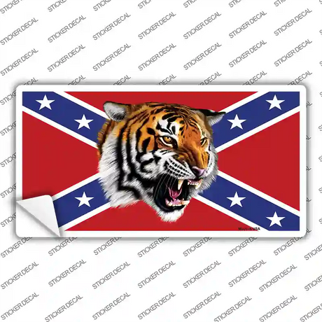 Confederate Flag Tiger Novelty Sticker Decal
