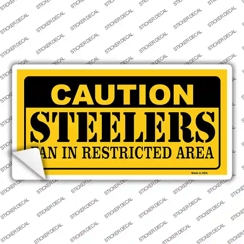 Caution Steelers Novelty Sticker Decal
